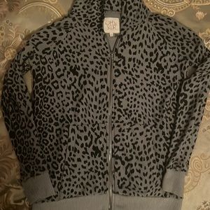 Chaser animal print hoodie zip sweatshirt jacket zip S